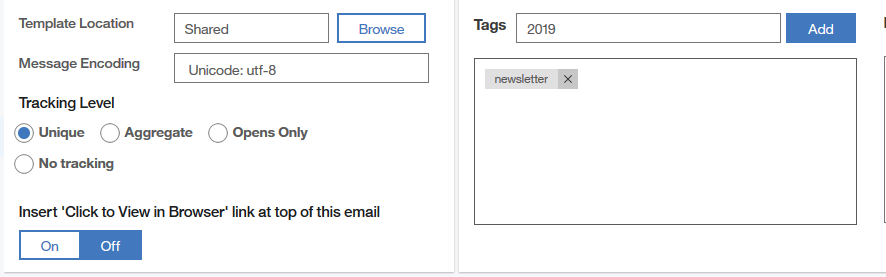 Adding tags to an email template