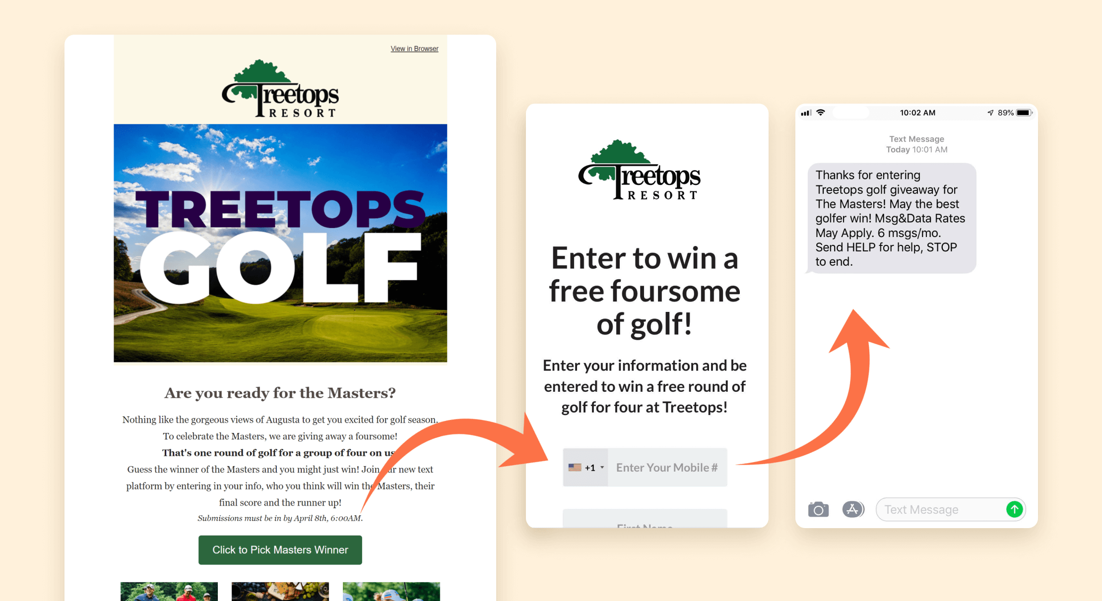 treetops sms opt in flow