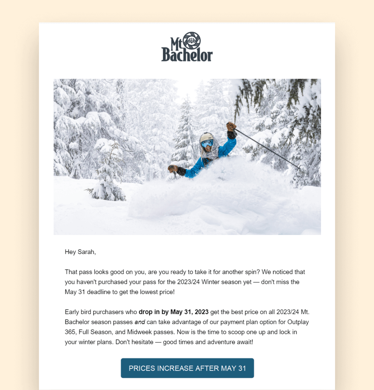 mt bachelor pass purchase reminder