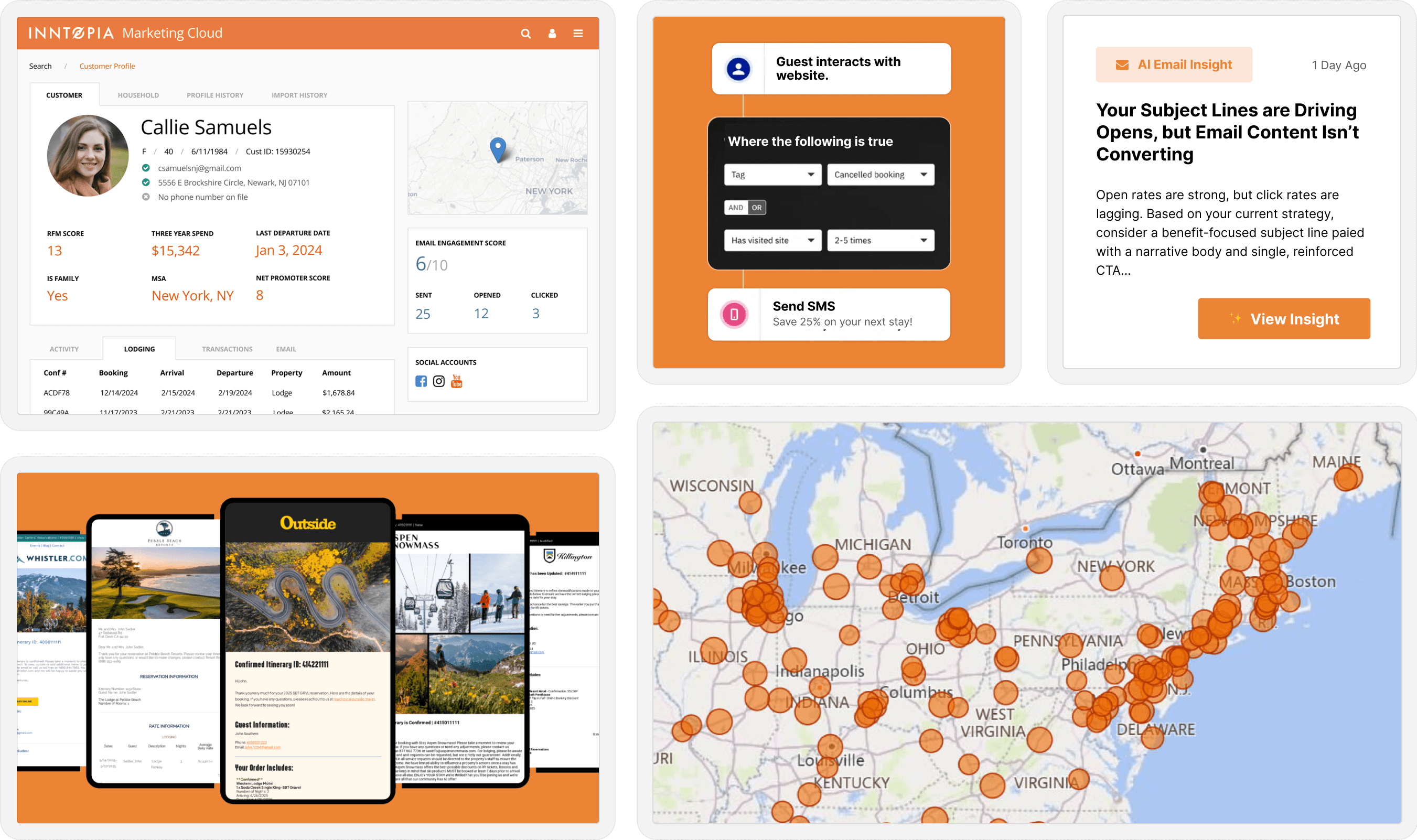 collage of marketing cloud features